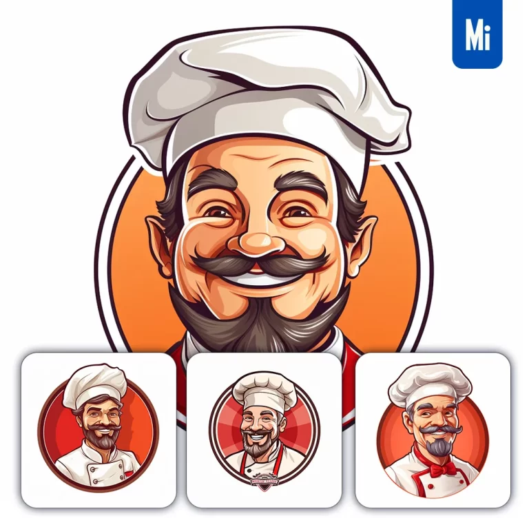 midjourney prompt chef restaurant logo cook vector portrait
