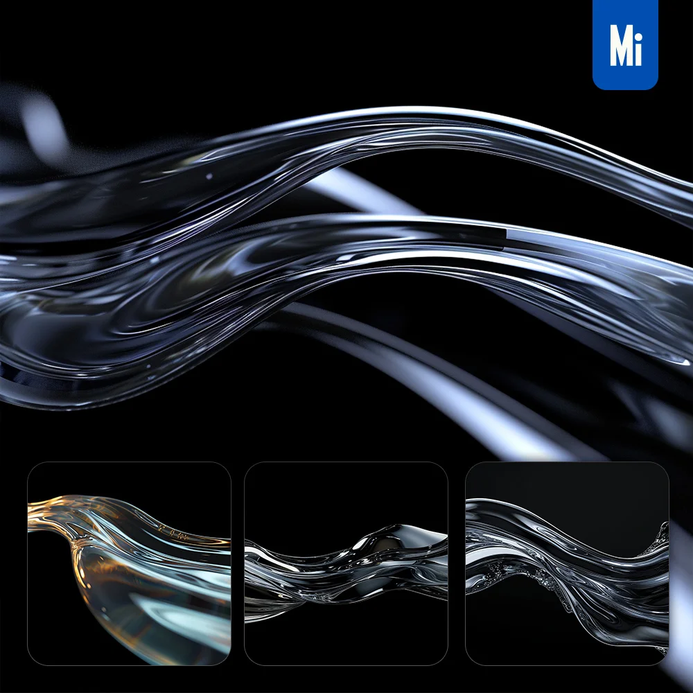 Midjourney Prompt Flowing Water Transparent Curve
