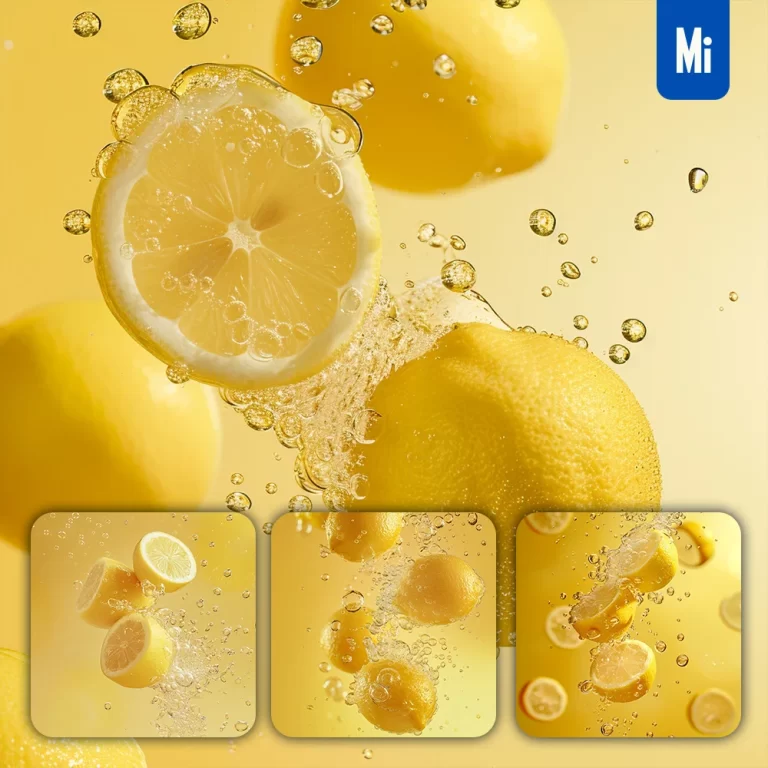 midjourney prompt lemon bubble water yellow photography