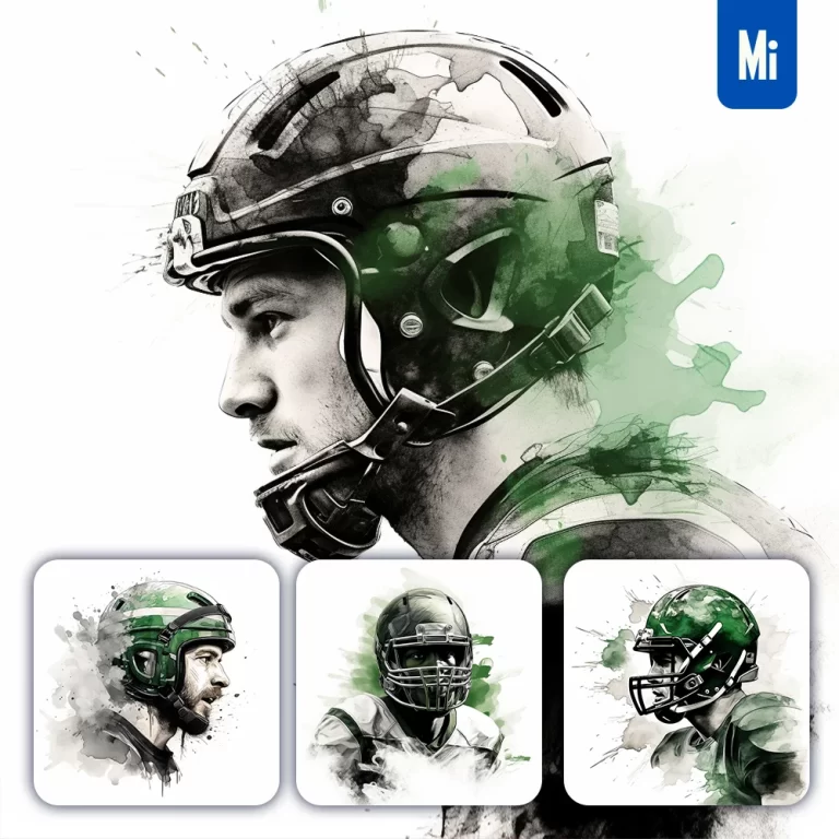 midjourney prompt portrait football rugby player green