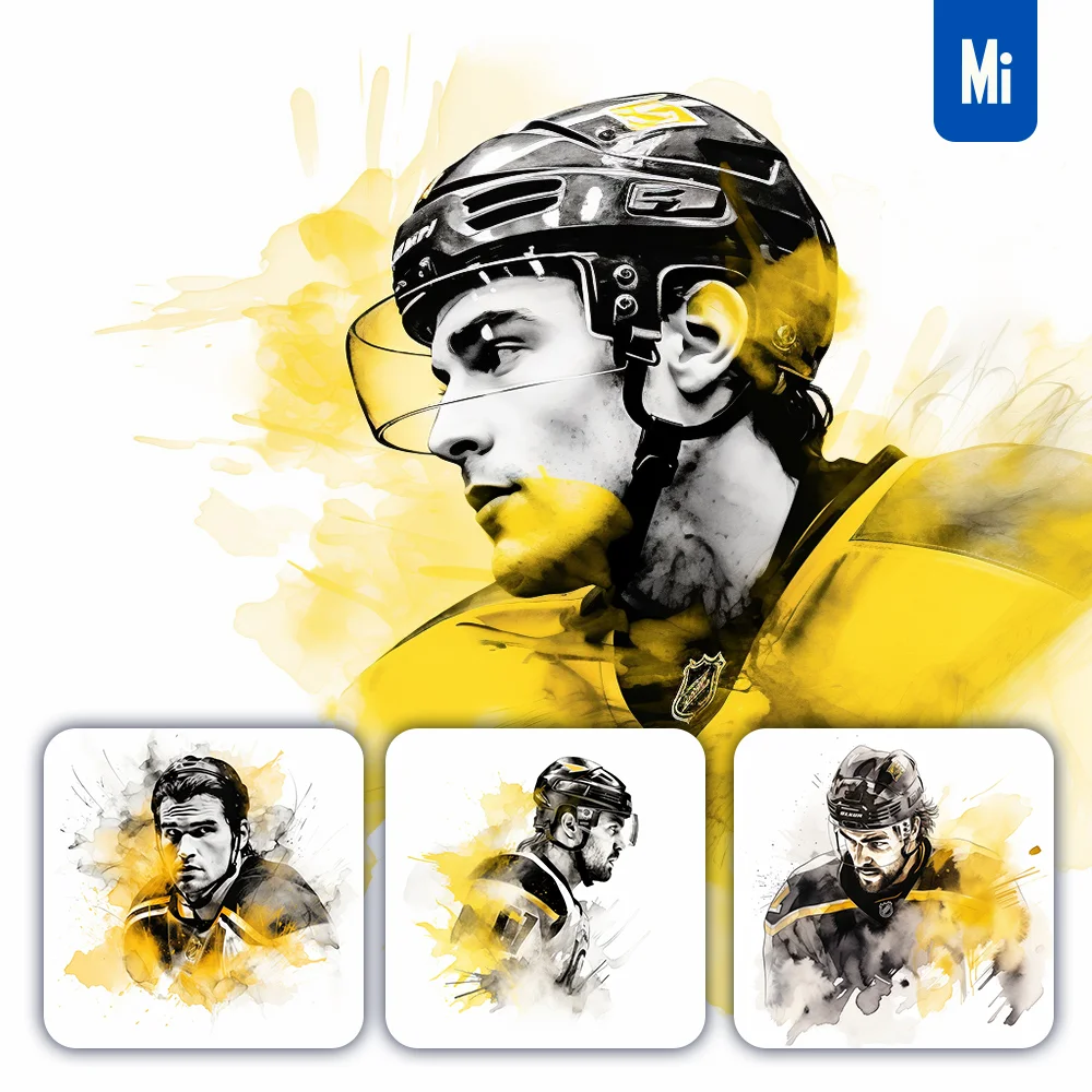 Midjourney Prompt Portrait Hockey Player Yellow