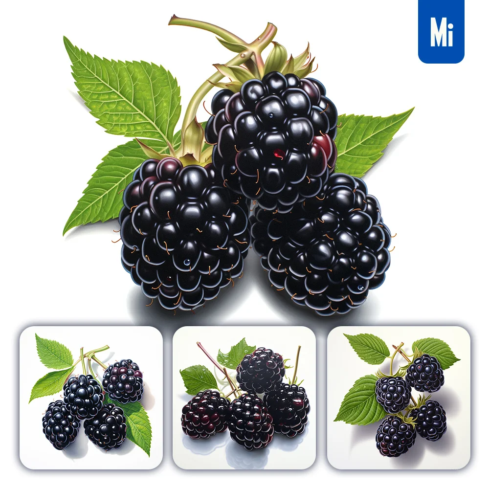 Midjourney Prompt Blackberry Leaf Illustration Painting