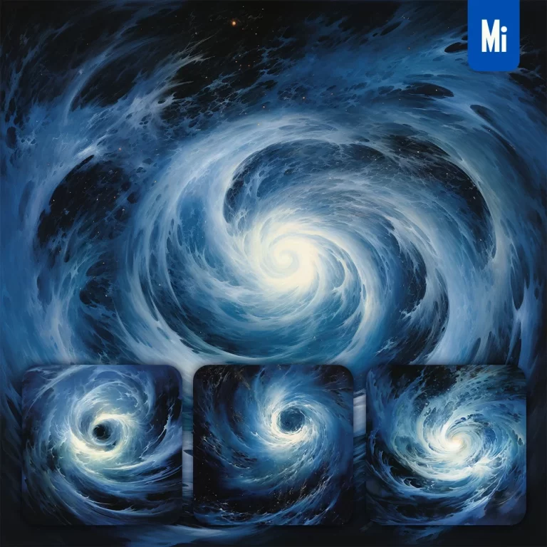 midjourney prompt blue swirl sky sea eddy black hole