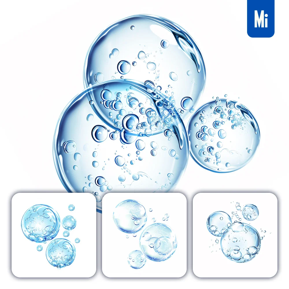 Midjourney Prompt Blue Water Bubble Molecular Transparent