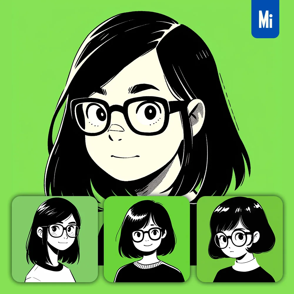 Midjourney Prompt Girl Cute Character Portrait Illustration