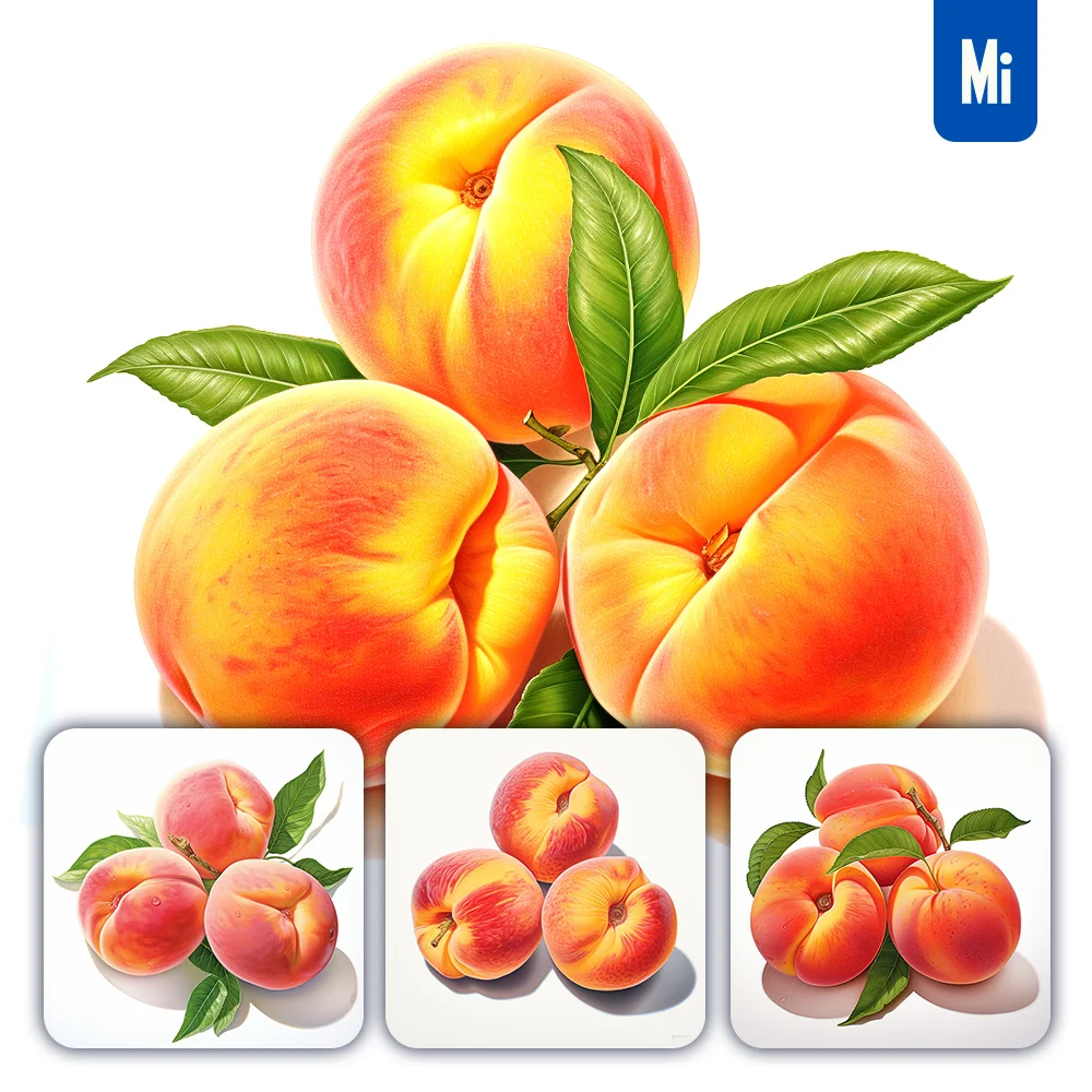 Midjourney Prompt Peach Leaf Illustration Painting