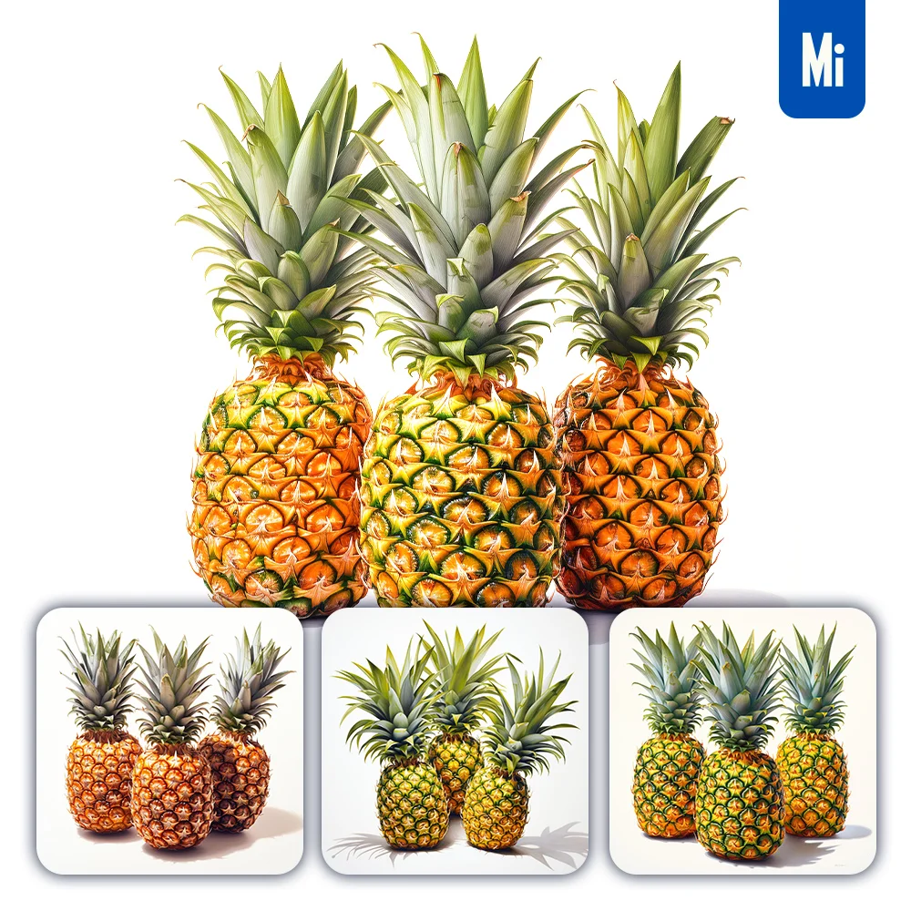 Midjourney Prompt Pineapple Illustration Painting