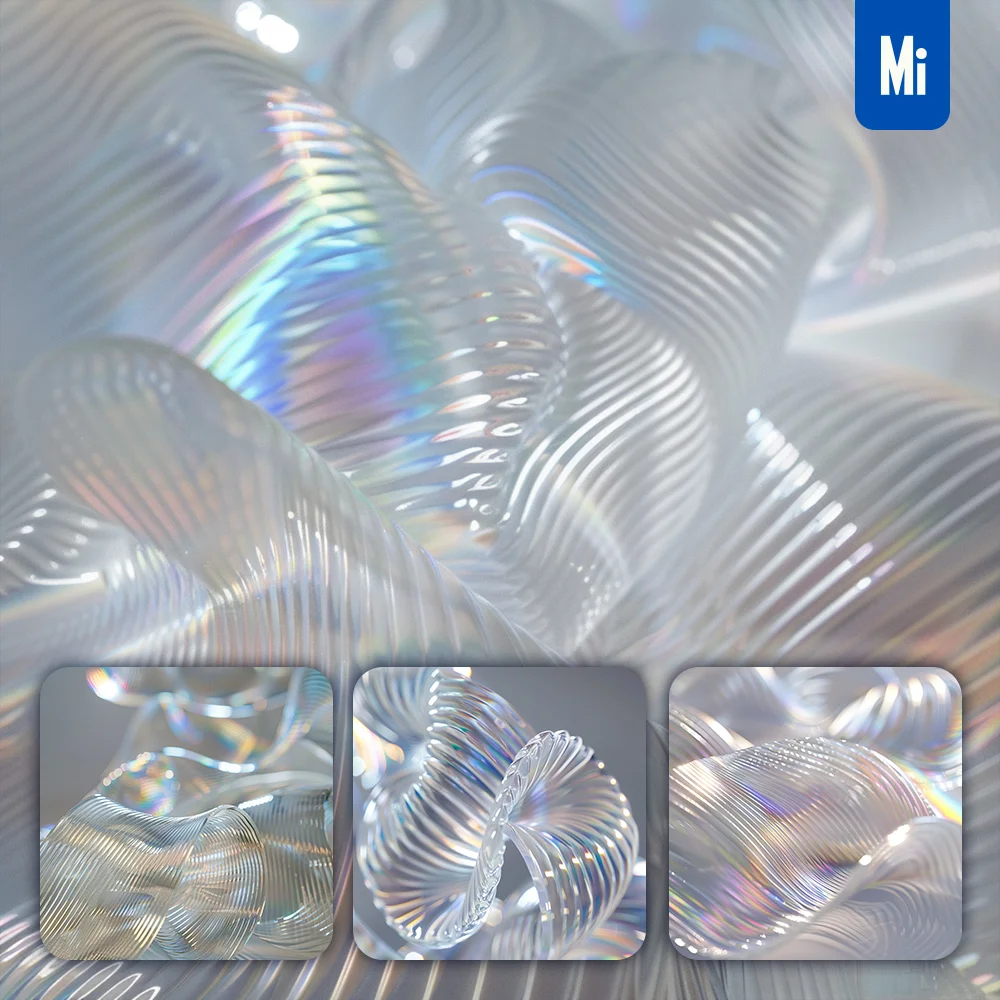 Midjourney Prompt White Transparent Light Glass Water Texture Wallpaper