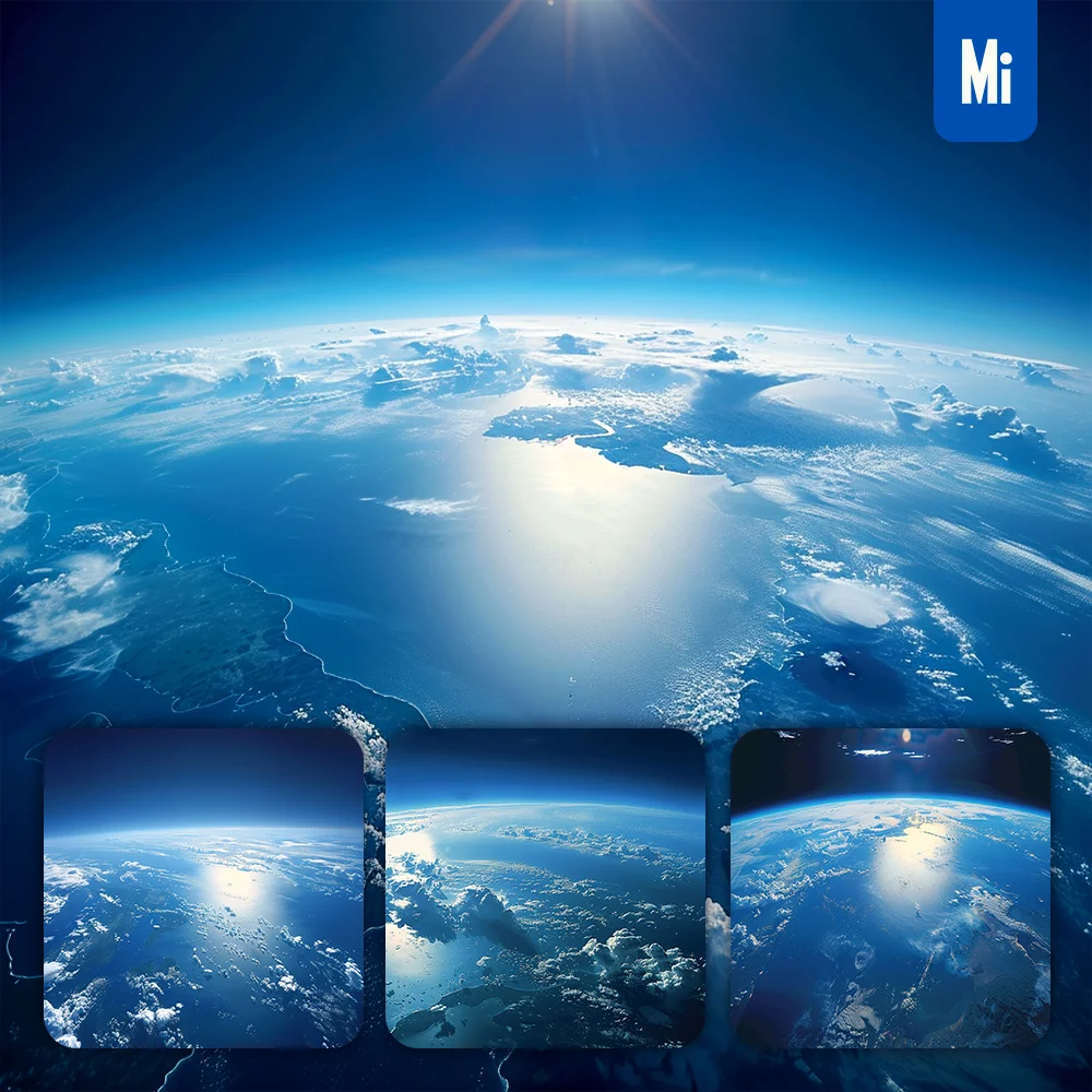 Midjourney Prompt Earth Space Blue Sky Ocean Horizon Cloud Photography