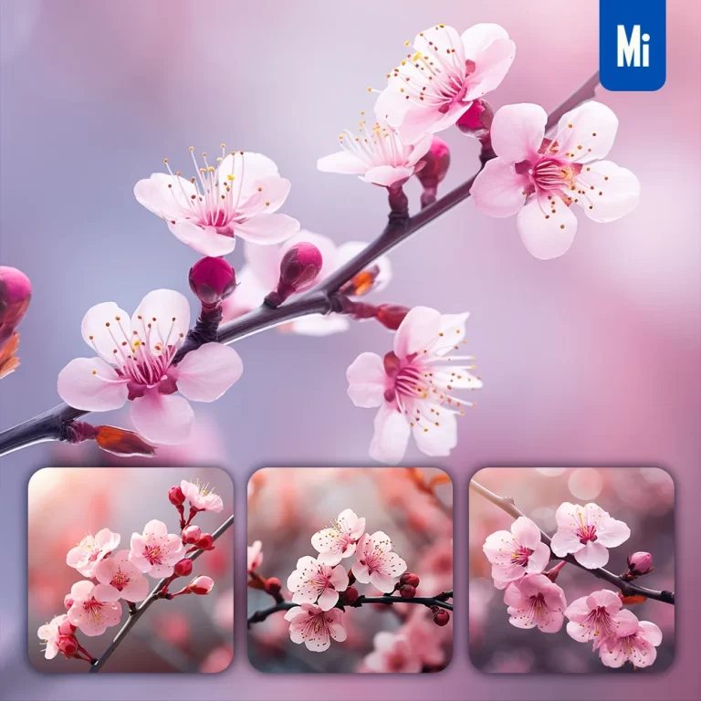 midjourney prompt flower plum blossom pink petal spring photography
