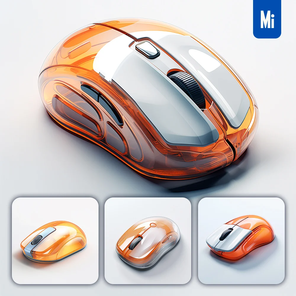 Midjourney Prompt Mouse Orange Isometric Material Industrial Design 3d Icon