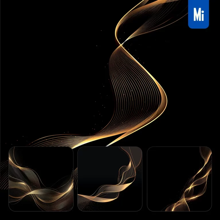 midjourney prompt thin wavy line gold vector illustration curve