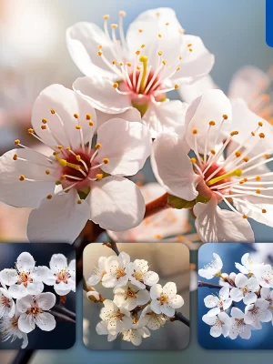 Midjourney Prompt White Flower Plum Blossom Petal Photography