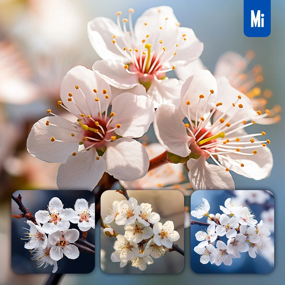 Midjourney Prompt White Flower Plum Blossom Petal Photography