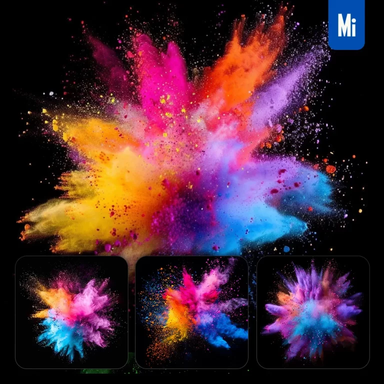 midjourney prompt color powder explosion burst blast