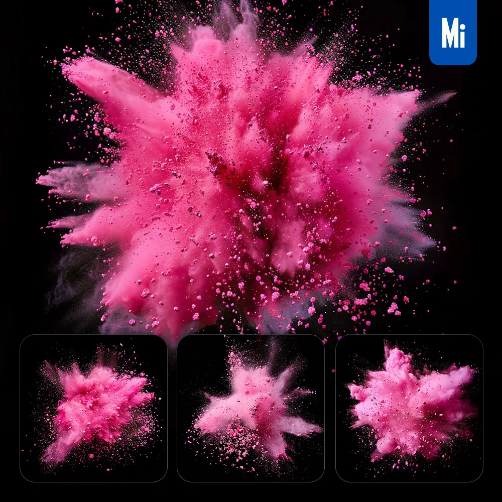 Midjourney Prompt Pink Powder Explosion Burst Blast