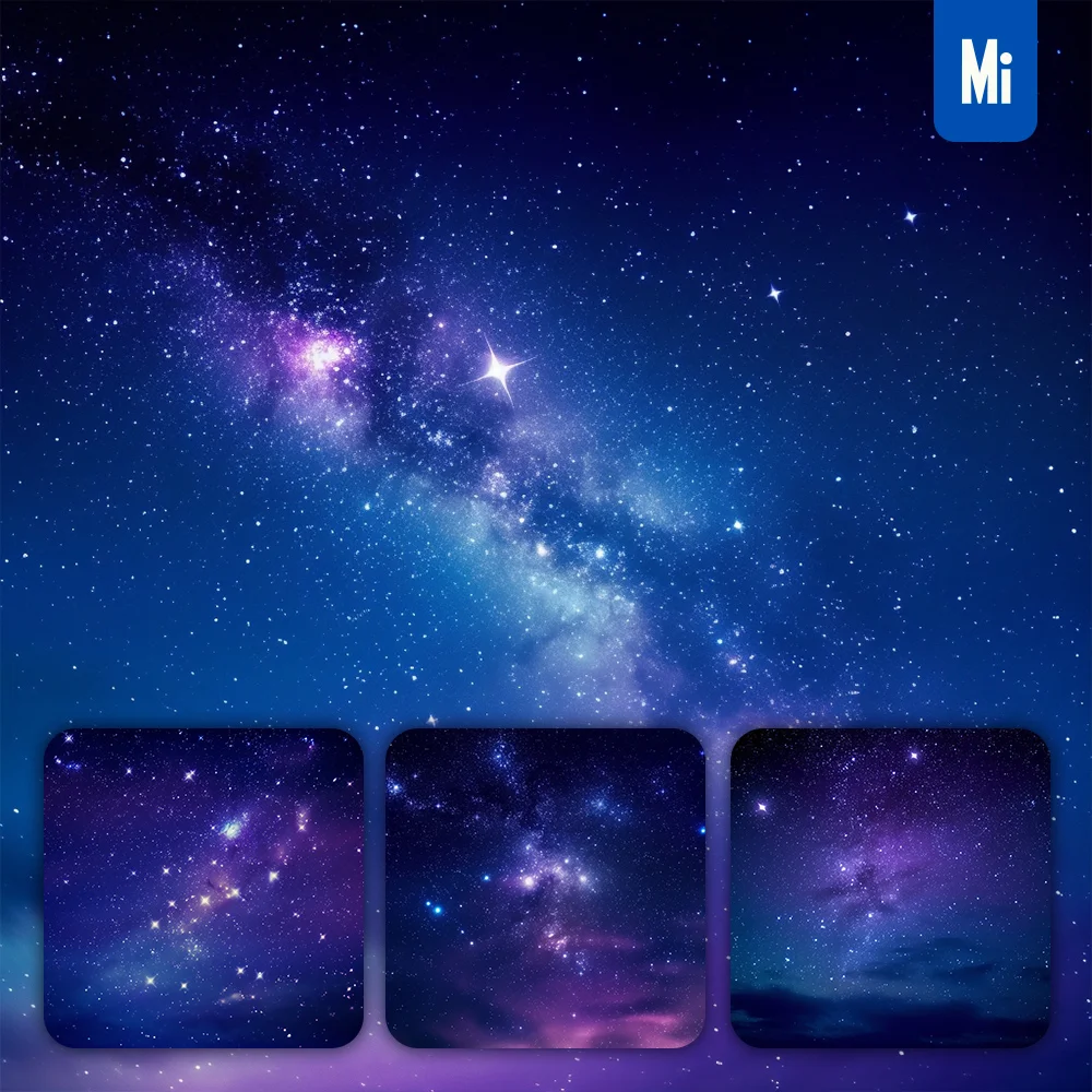 Midjourney Prompt Starry Sky Galaxy Star Night Blue Dark Space National Photography