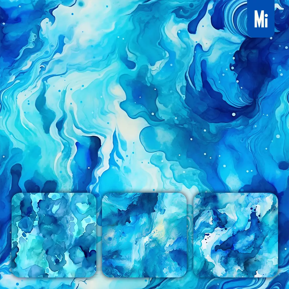 Midjourney Prompt Blue Cyan Color Watercolor Painting Colorful Pattern Background Wallpaper