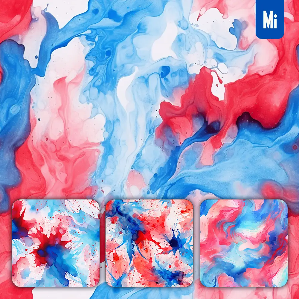 Midjourney Prompt Blue Red Color Watercolor Painting Colorful Pattern Background Wallpaper