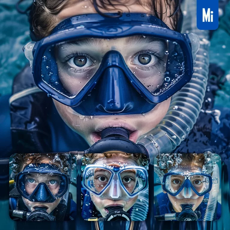 midjourney prompt boy man child diving underwater sea swim photography