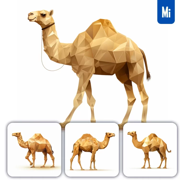midjourney prompt camel geometric figure brown triangle vector logo illustration