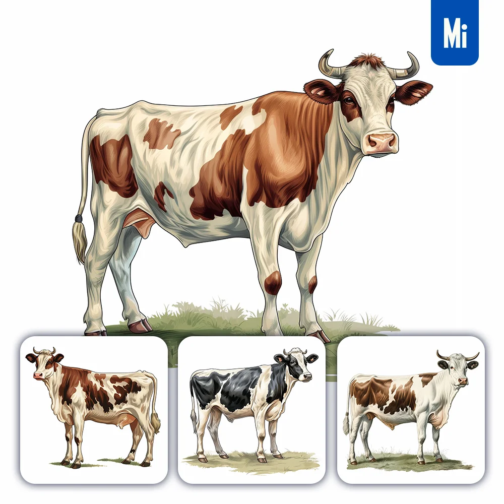 Midjourney Prompt Cow Vintage Illustration Drawing