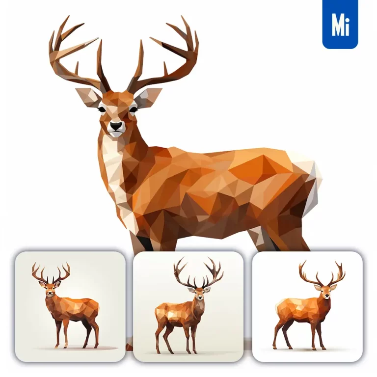 midjourney prompt deer reindeer geometric figure pink triangle vector logo illustration