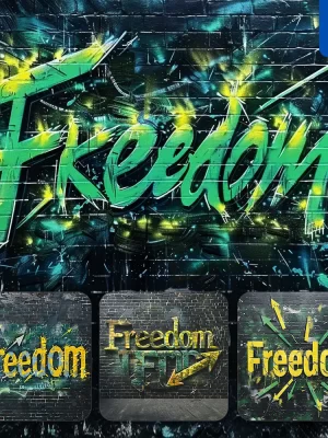 Midjourney Prompt Freedom Font Type Graffiti Wall Word Painting Typography Art