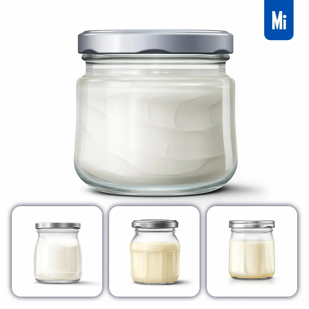 Midjourney Prompt Glass Bottle Mayonnaise Jar Label Photography Mockup
