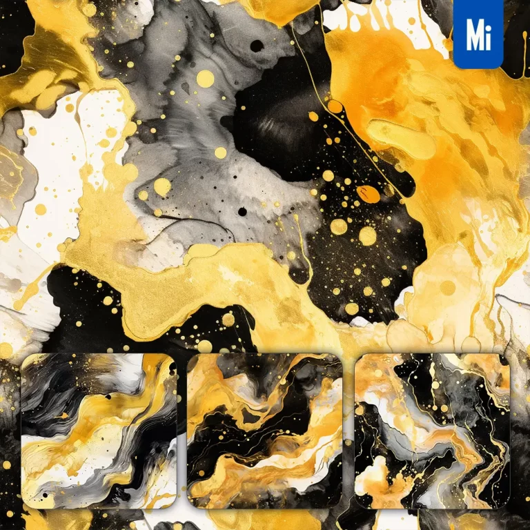 midjourney prompt gold black color watercolor painting colorful pattern background wallpaper