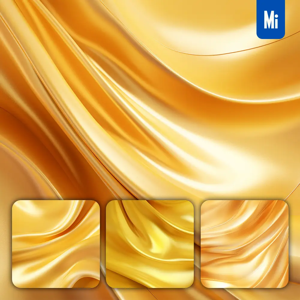 Midjourney Prompt Gold Shiny Golden Gradient Soft Silk Wallpaper Background