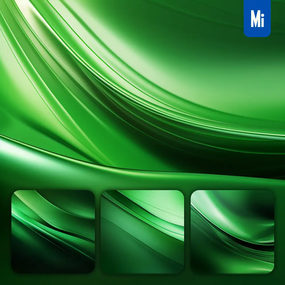 Midjourney Prompt Green Shiny Gradient Soft Silk Wallpaper Background