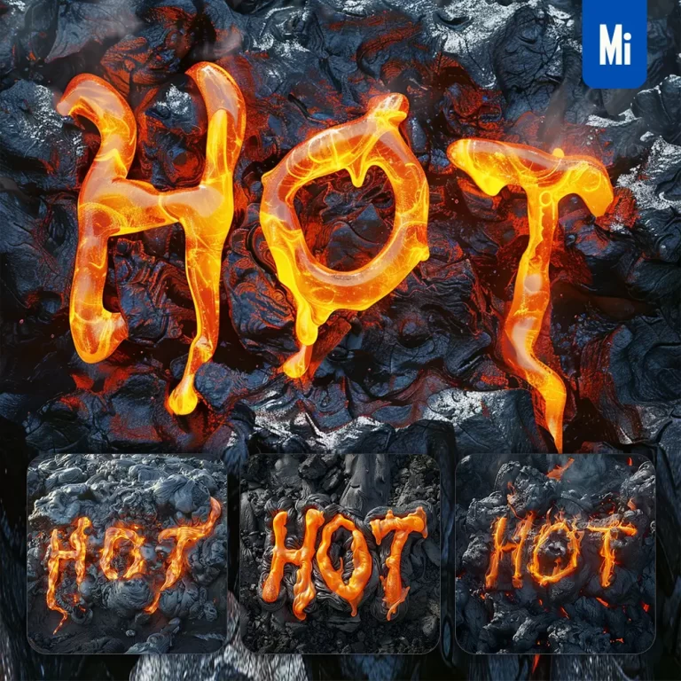 midjourney prompt hot lava font type rock flowing