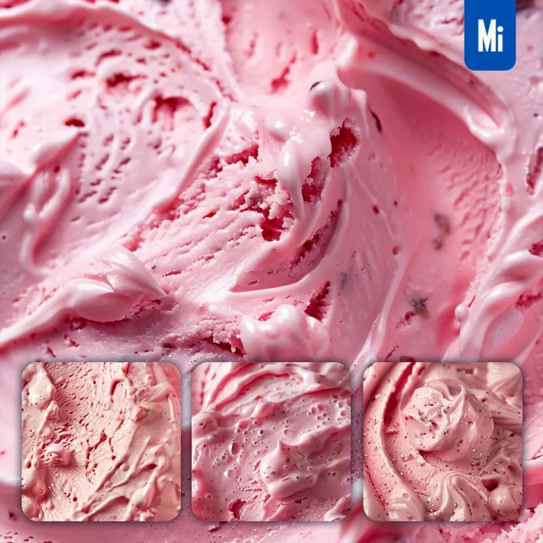 midjourney prompt ice cream creamy strawberry cheese gelato pink delicious photography