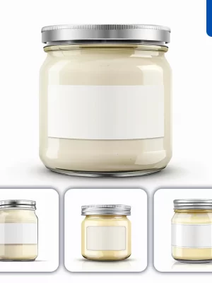 Midjourney Prompt Mayonnaise Glass Jar Label Photography Mockup