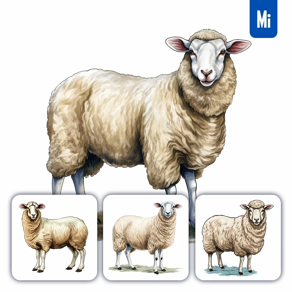 Midjourney Prompt Sheep Vintage Illustration Drawing