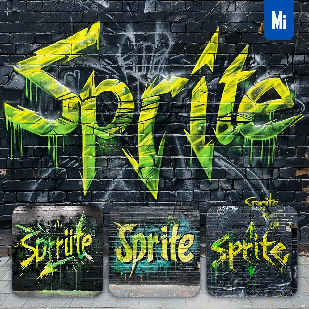 Midjourney Prompt Sprite Font Type Graffiti Wall Word Painting Typography Art
