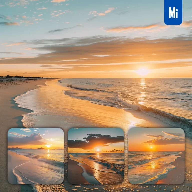 midjourney prompt sunset sun beach evening sea photography