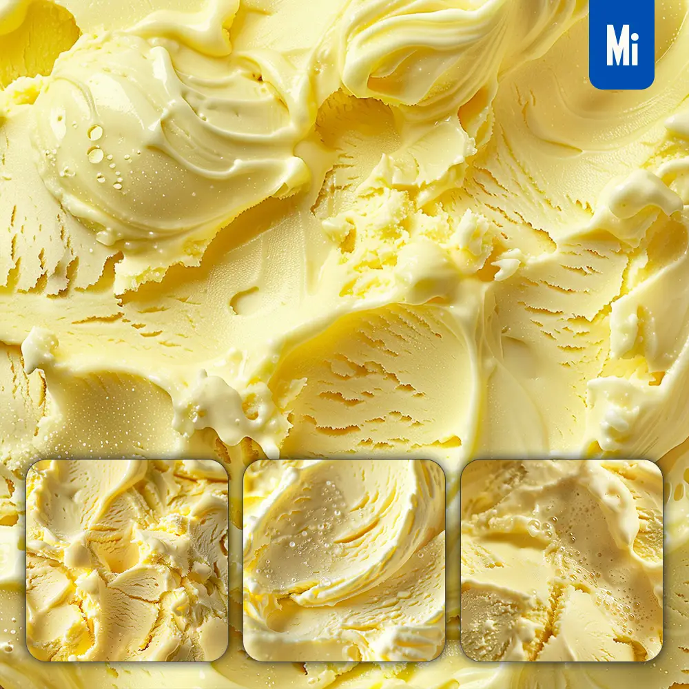 Midjourney Prompt Vanilla Ice Cream Creamy Cheese Gelato Yellow Delicious Photography