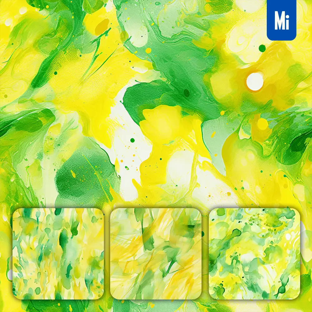 Midjourney Prompt Yellow Green Color Watercolor Painting Colorful Pattern