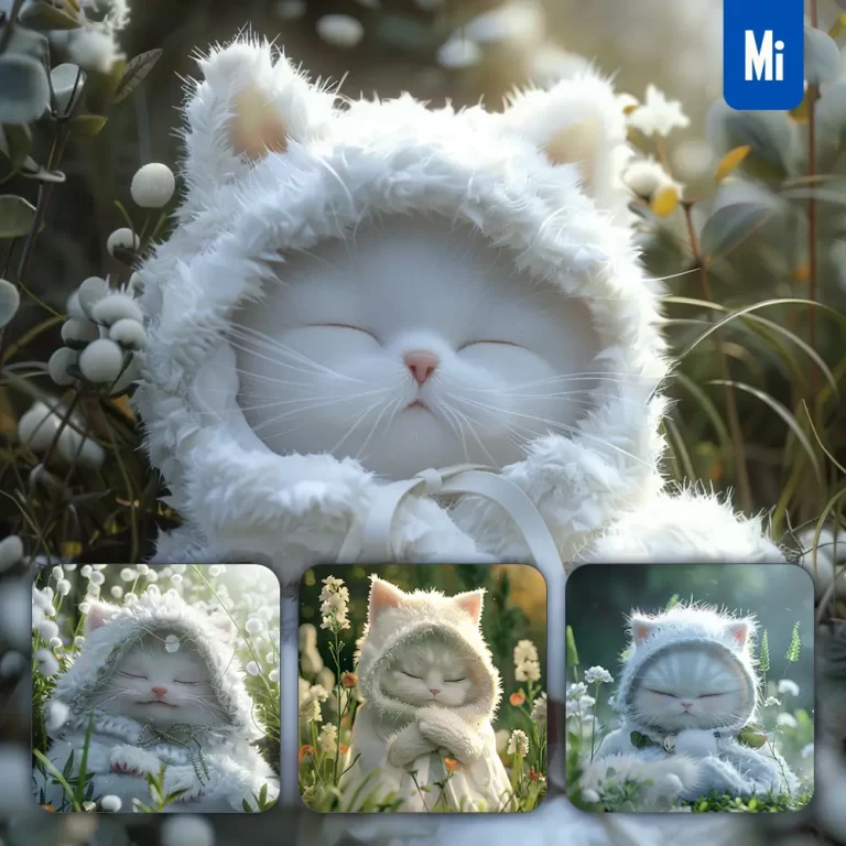 midjourney prompt cat baby sleep cute cartoon animation 3D