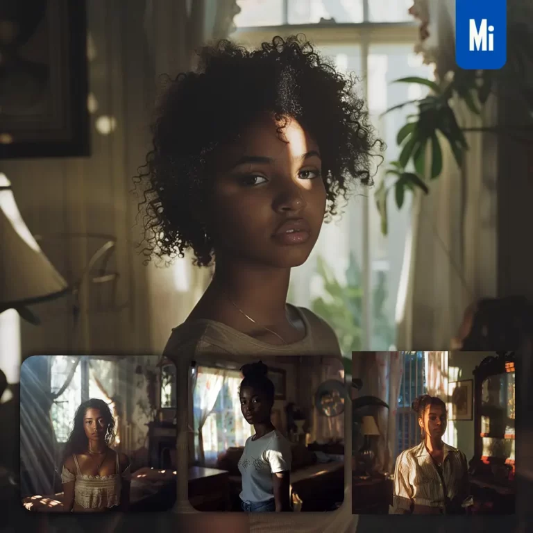 midjourney prompt African woman lady light sunshine room portrait photography