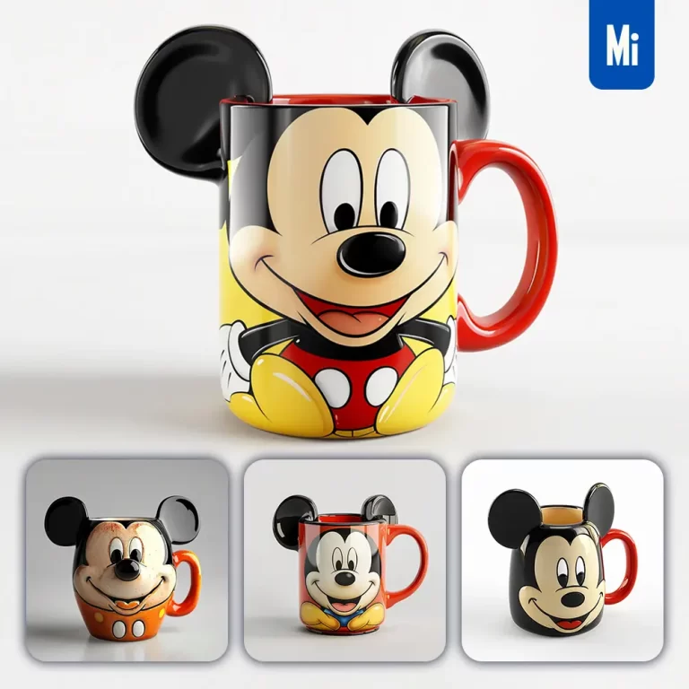 midjourney prompt Mickey Mouse cup mug cartoon photography