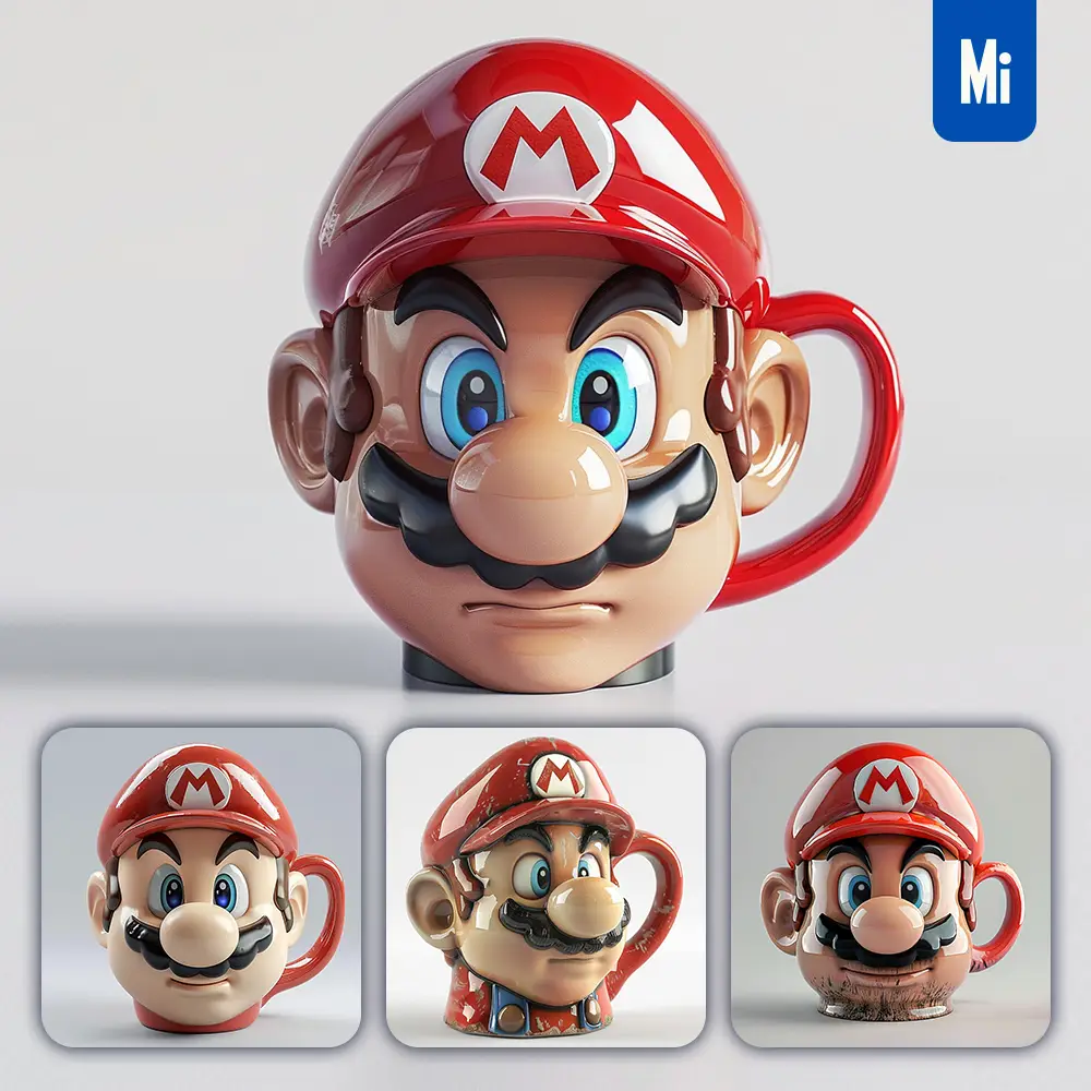 Midjourney Prompt Super Mario Cup Mug Cartoon Photography