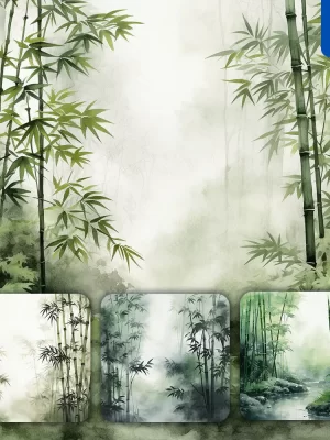 Midjourney Prompt Bamboo Forest Misty Chinese Ink Water Wash Painting