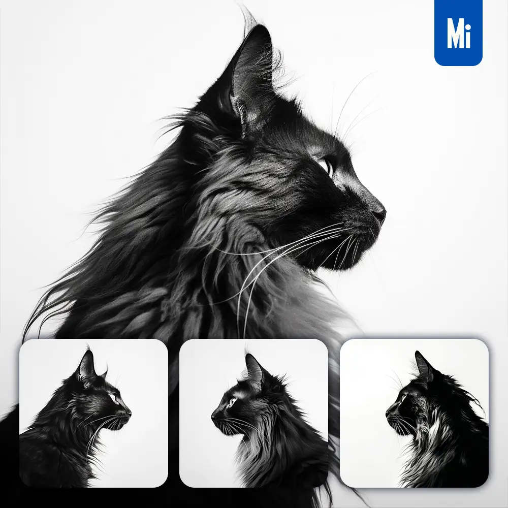Midjourney Prompt Black Cat Photography Face Head Silhouette