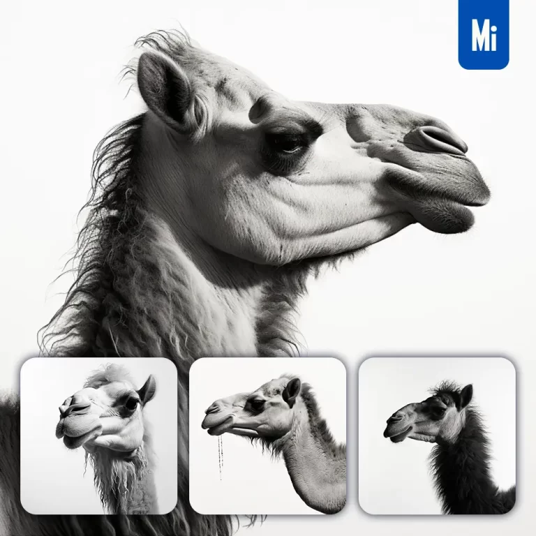 midjourney prompt camel black photography face head silhouette