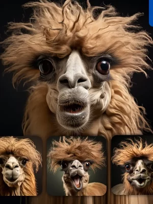 Midjourney Prompt Camel Crazy Fur Photography Portrait Hair Mania Mane