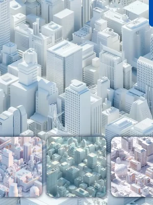 Midjourney Prompt City Building Technology White Scene 3d Model