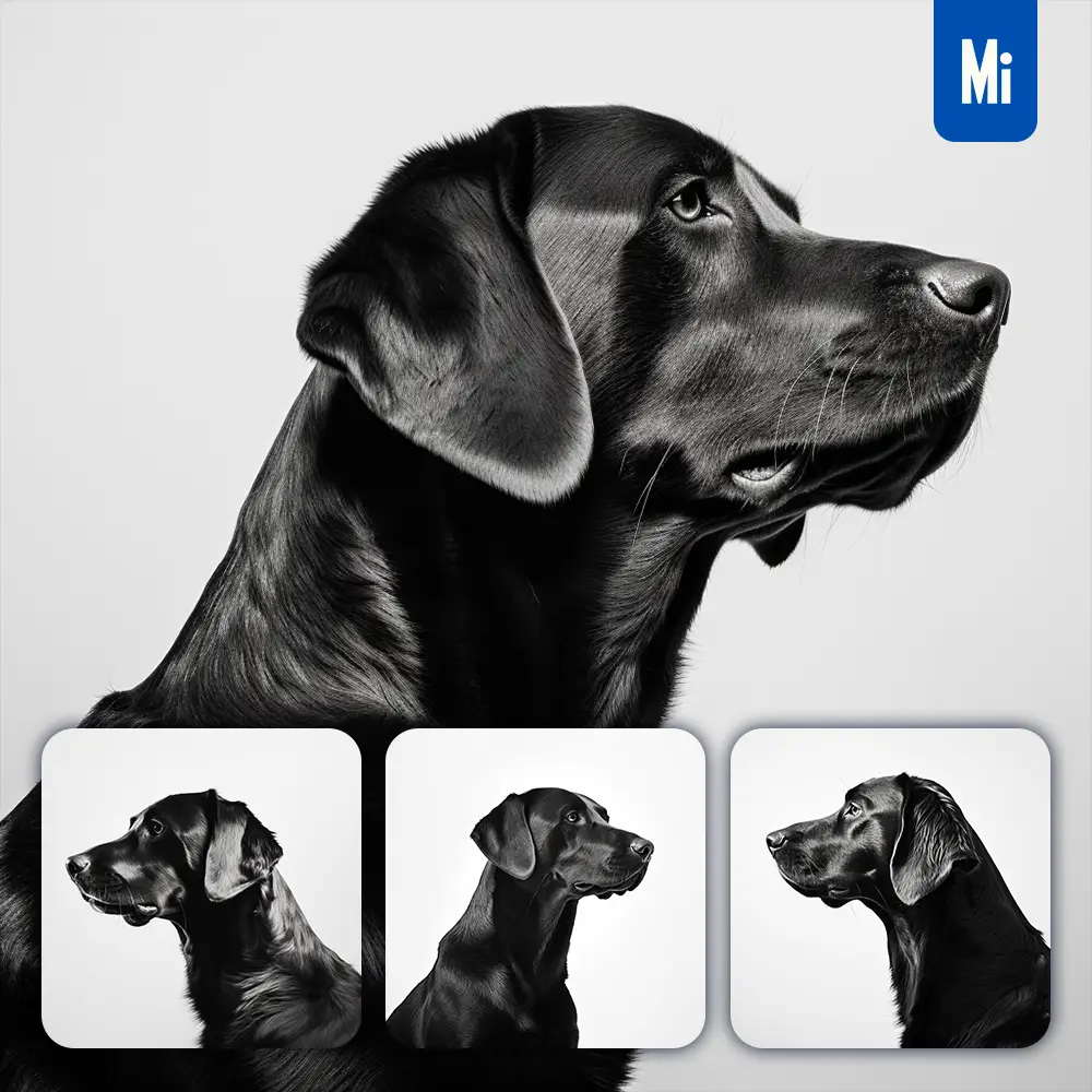 Midjourney Prompt Dog Black Photography Face Head Silhouette